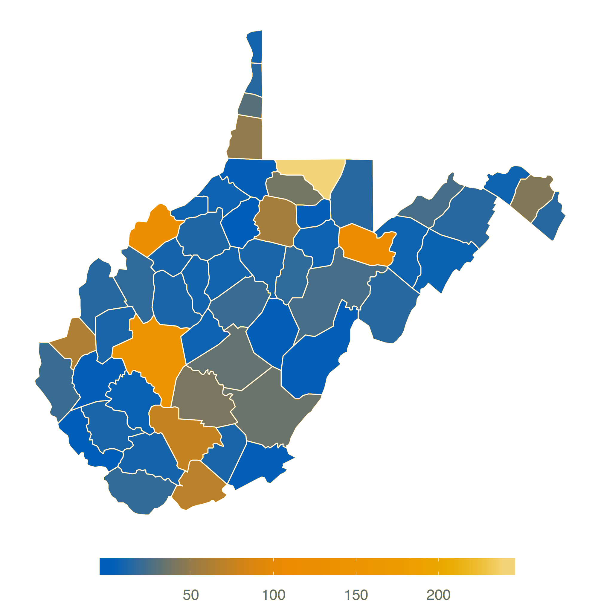 map of WV