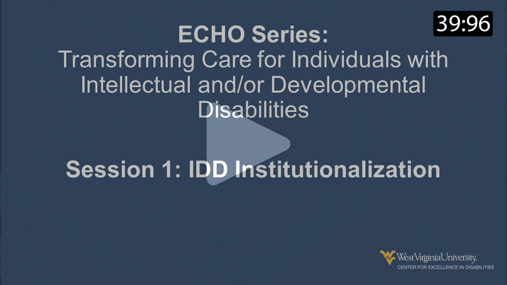 Session 1: IDD Institutionalization